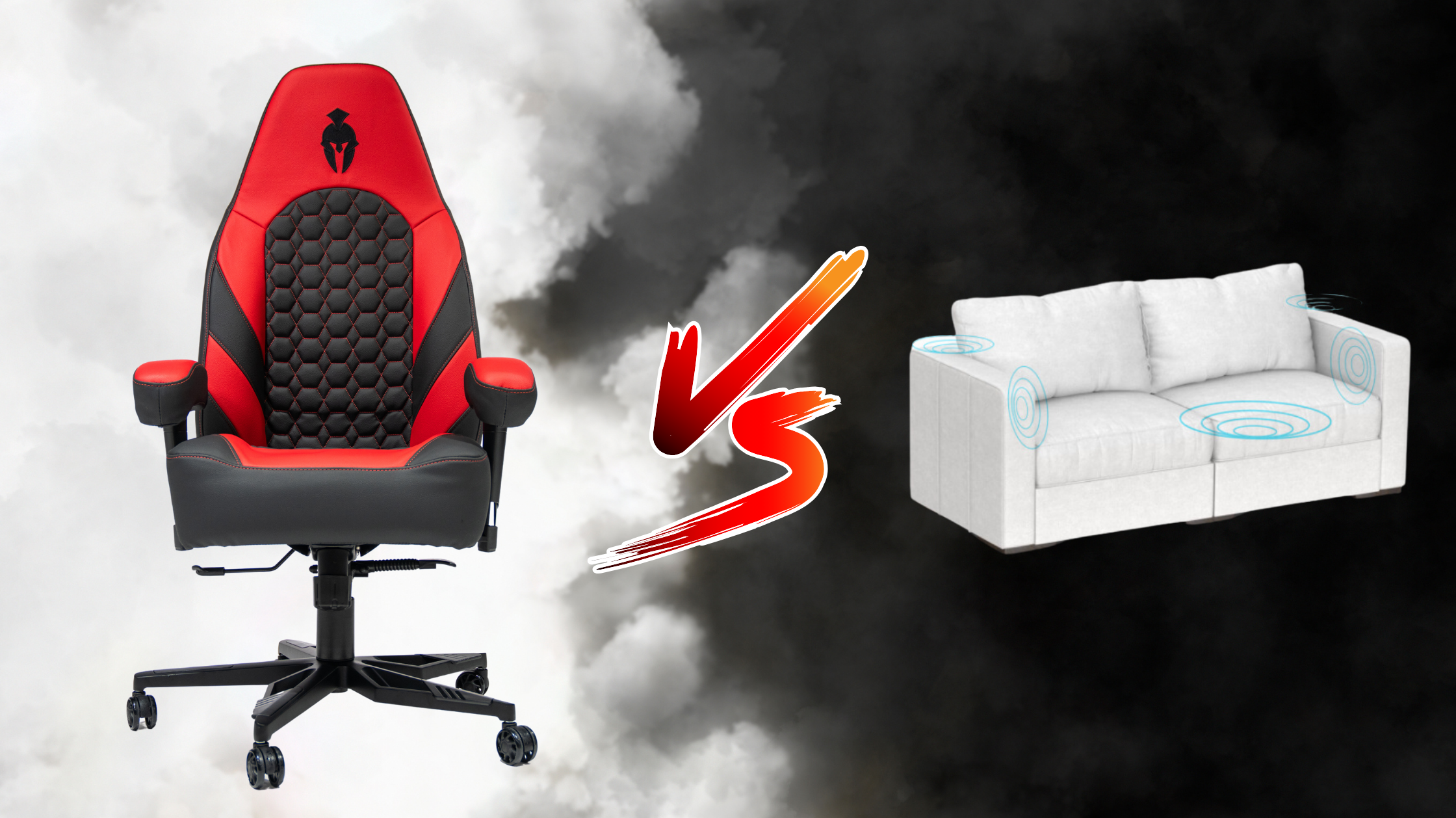 Kratos Pro 4D Throne Haptic Gaming Chair Versus LOVESAC Stealth Tech Love Seat