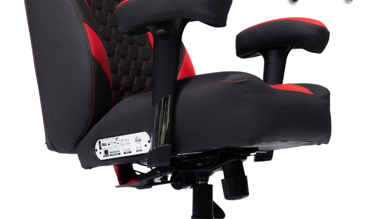 Red and Black Haptic Gaming Chair Kratos 4D Throne V2
