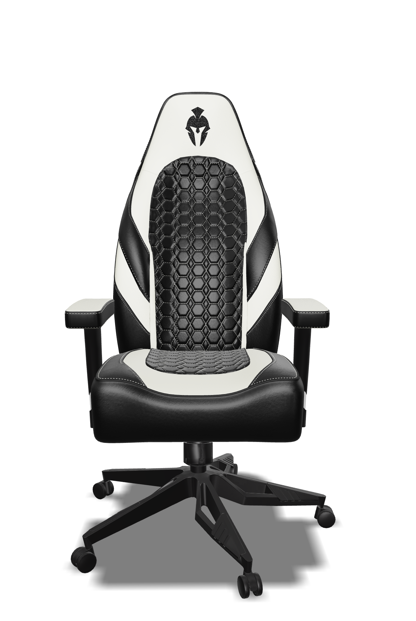 White and Black Gaming Chair Front View