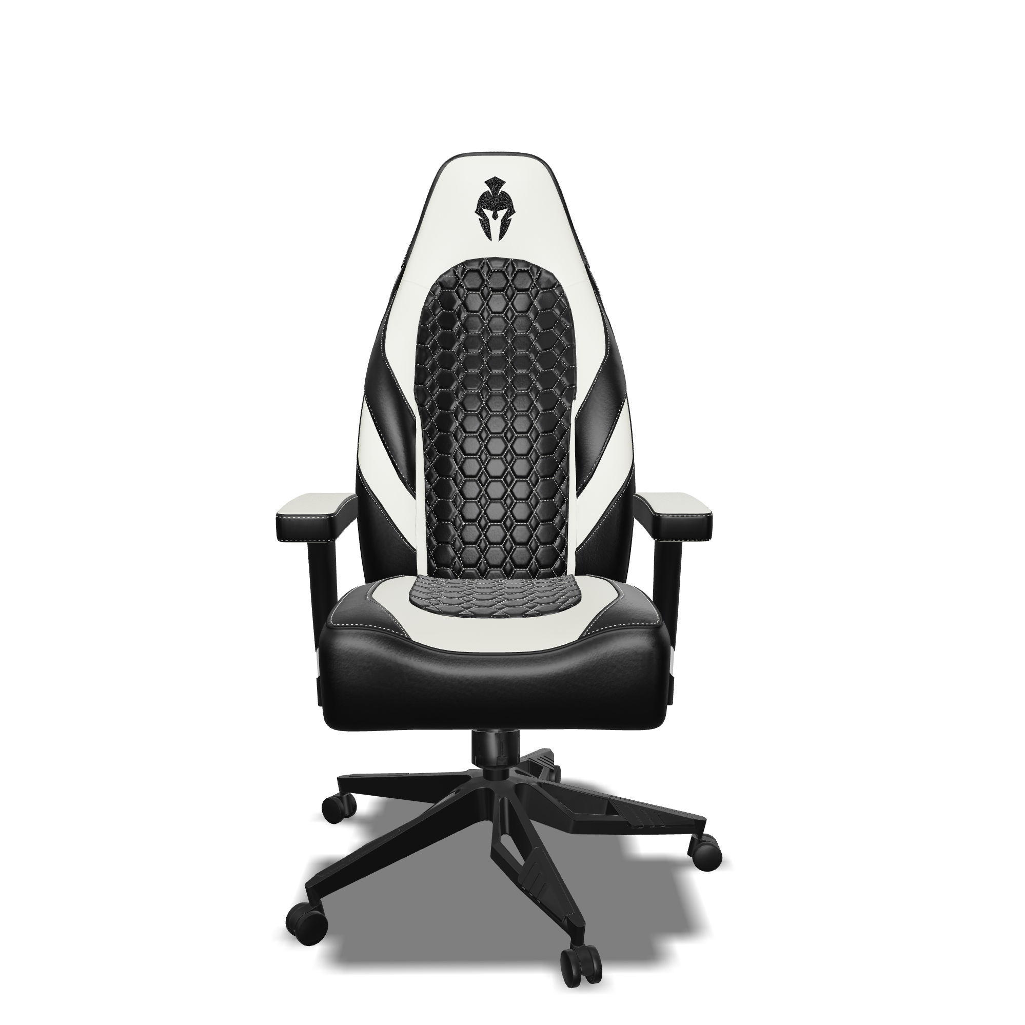 White and Black Gaming Chair Front View