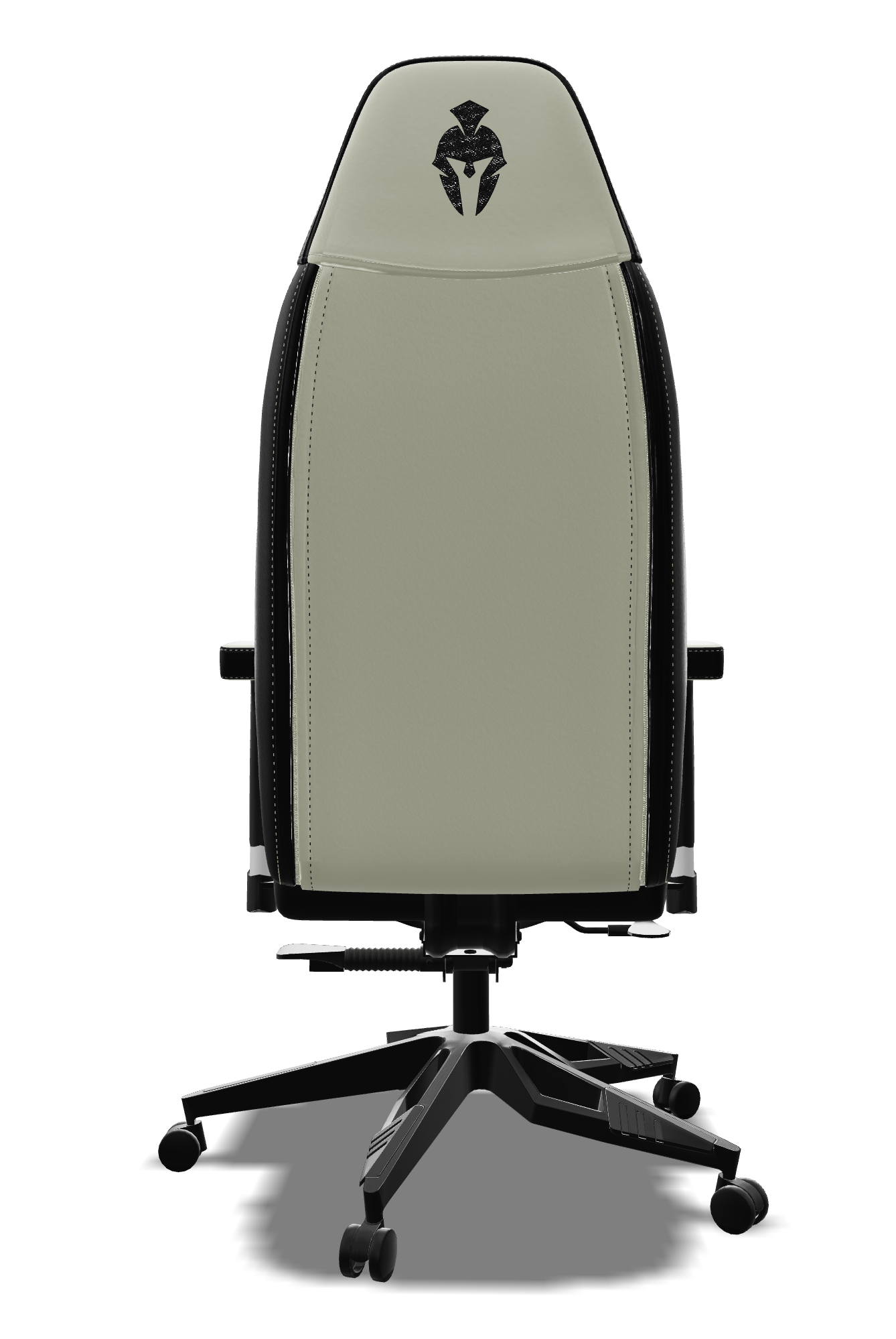 White and Black gaming chair back view