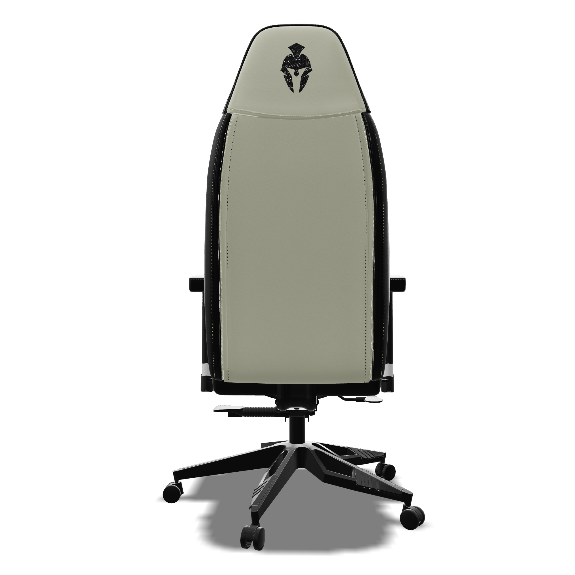 White and Black gaming chair back view