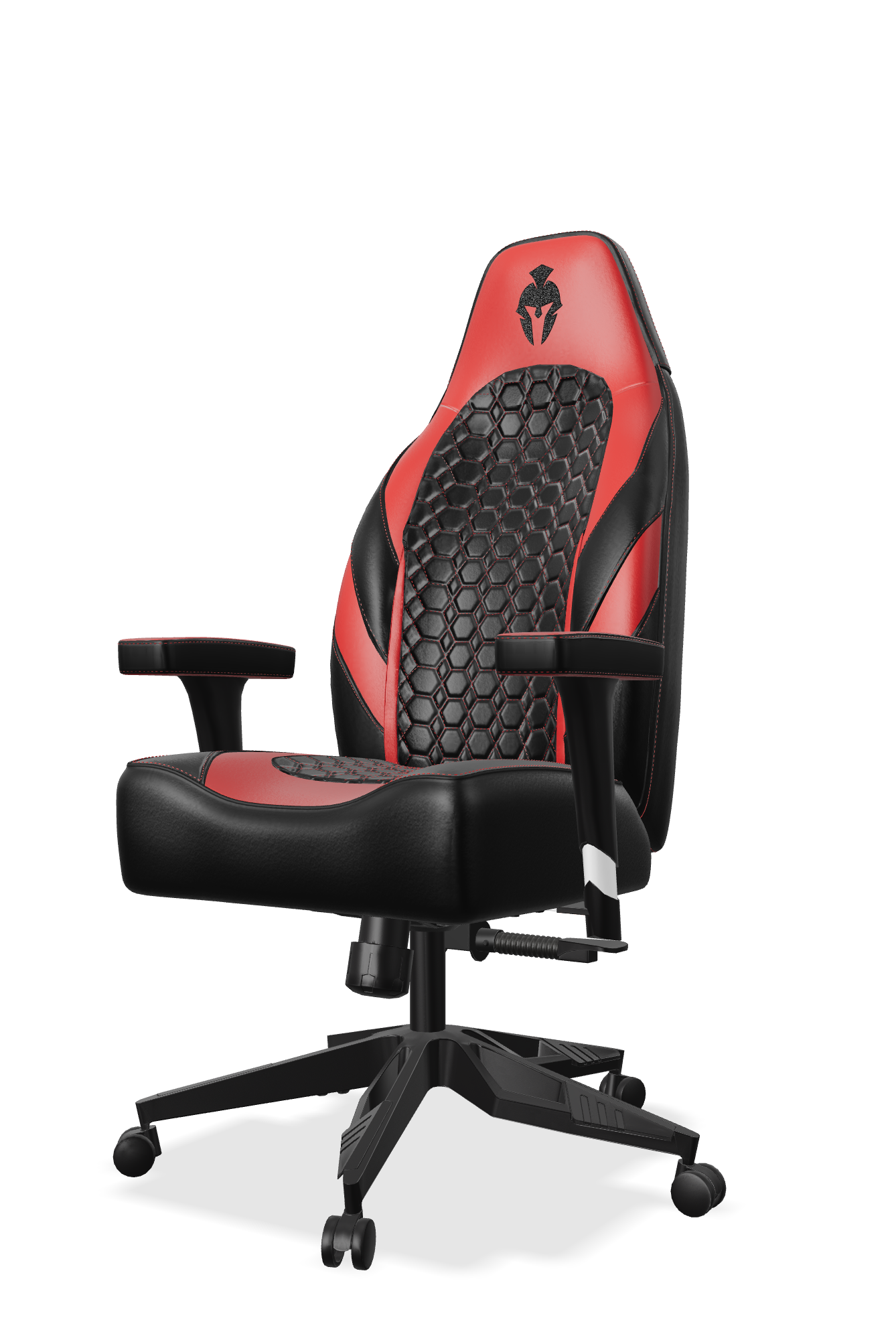 Red and black gaming chair side view