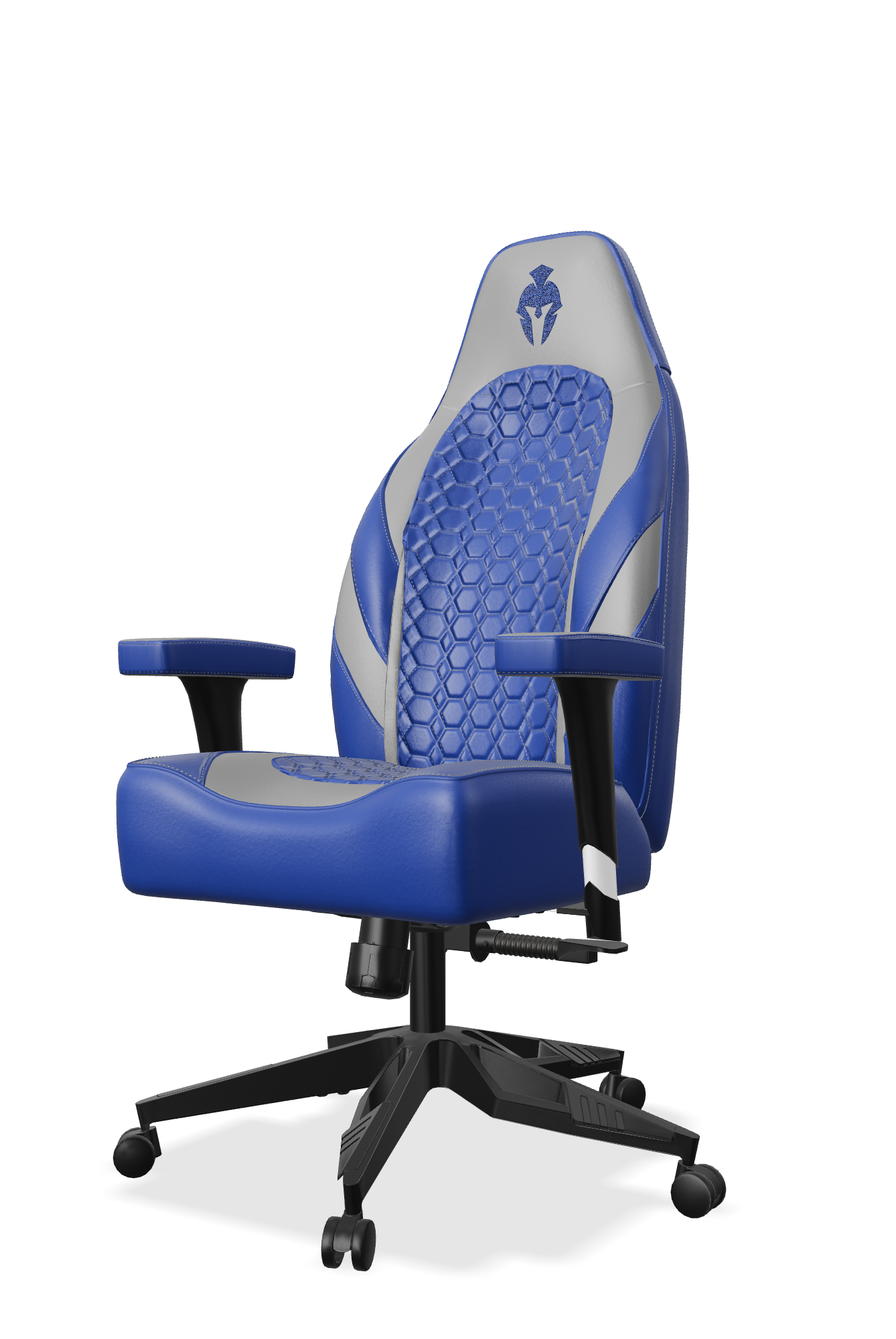 Grey and blue gaming Chair Side View