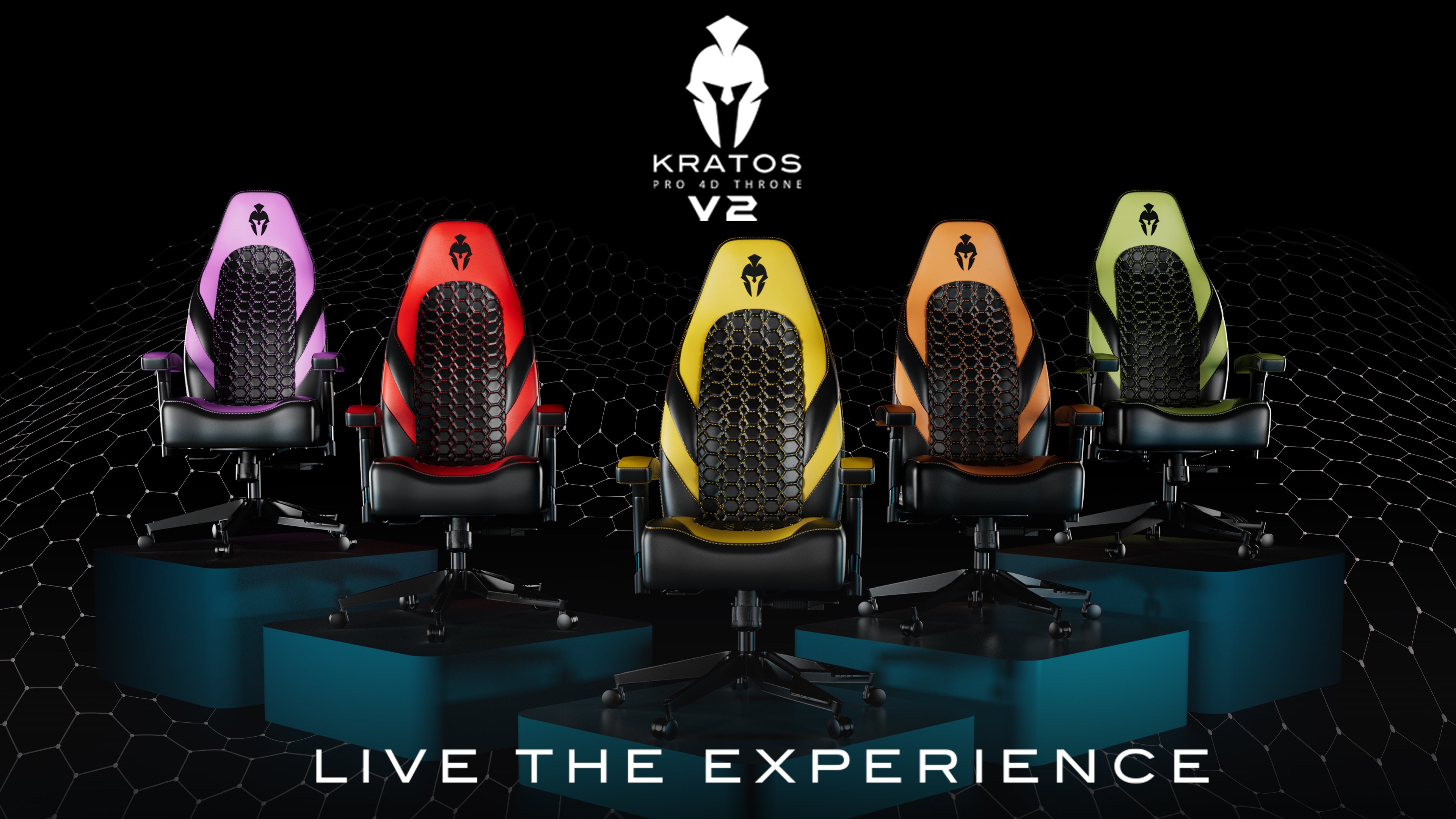 Video of Kratos Pro 4D Throne V2 haptic gaming chair reveal