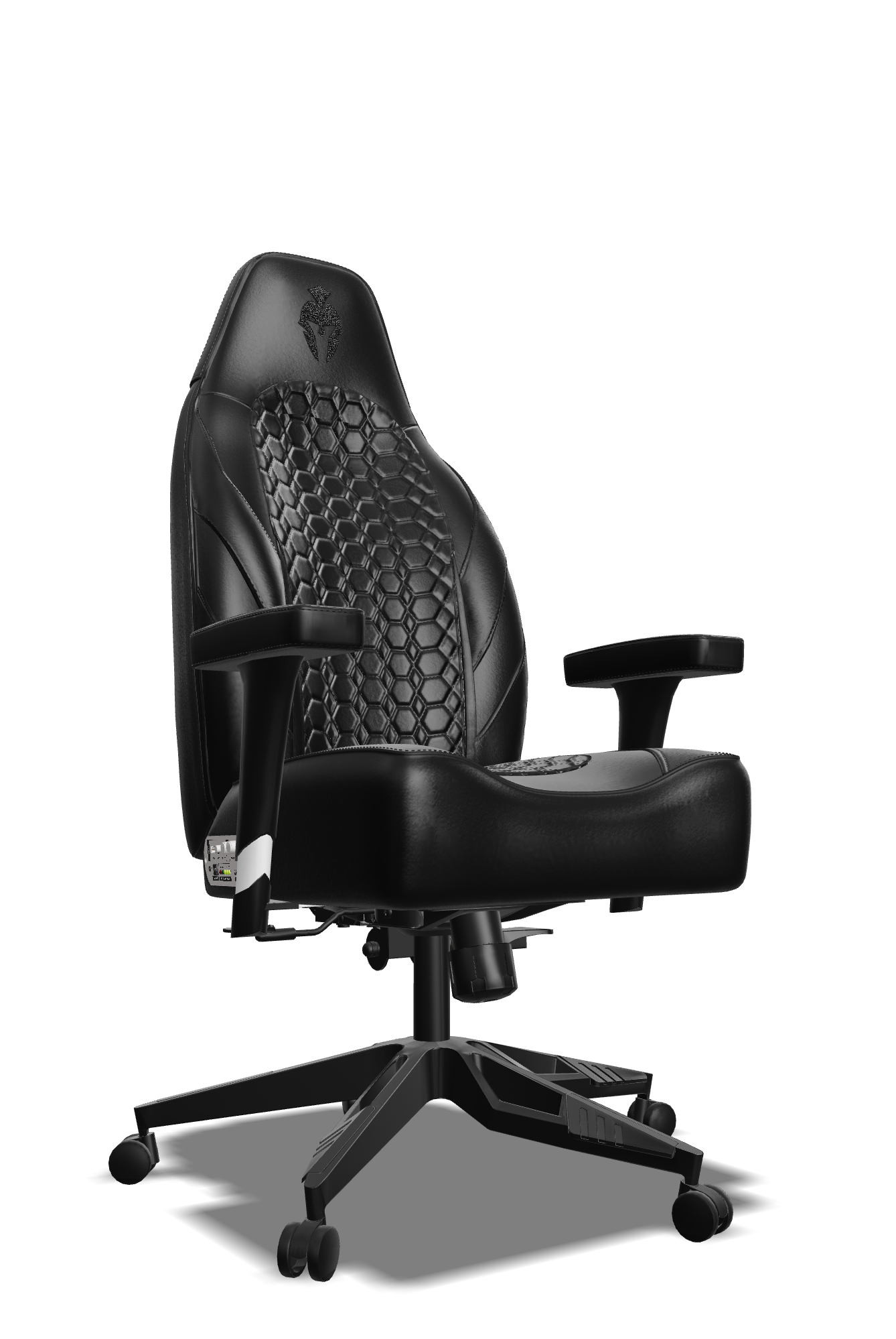 Black on Black Custom Haptic Feedback Gaming Chair Side View