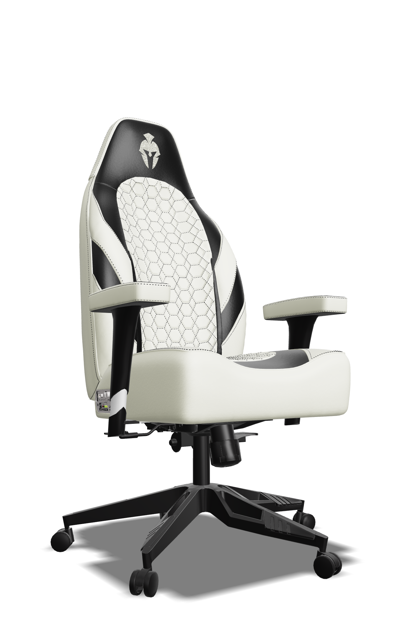 Black and White  Custom Haptic Feedback Gaming Chair Side View