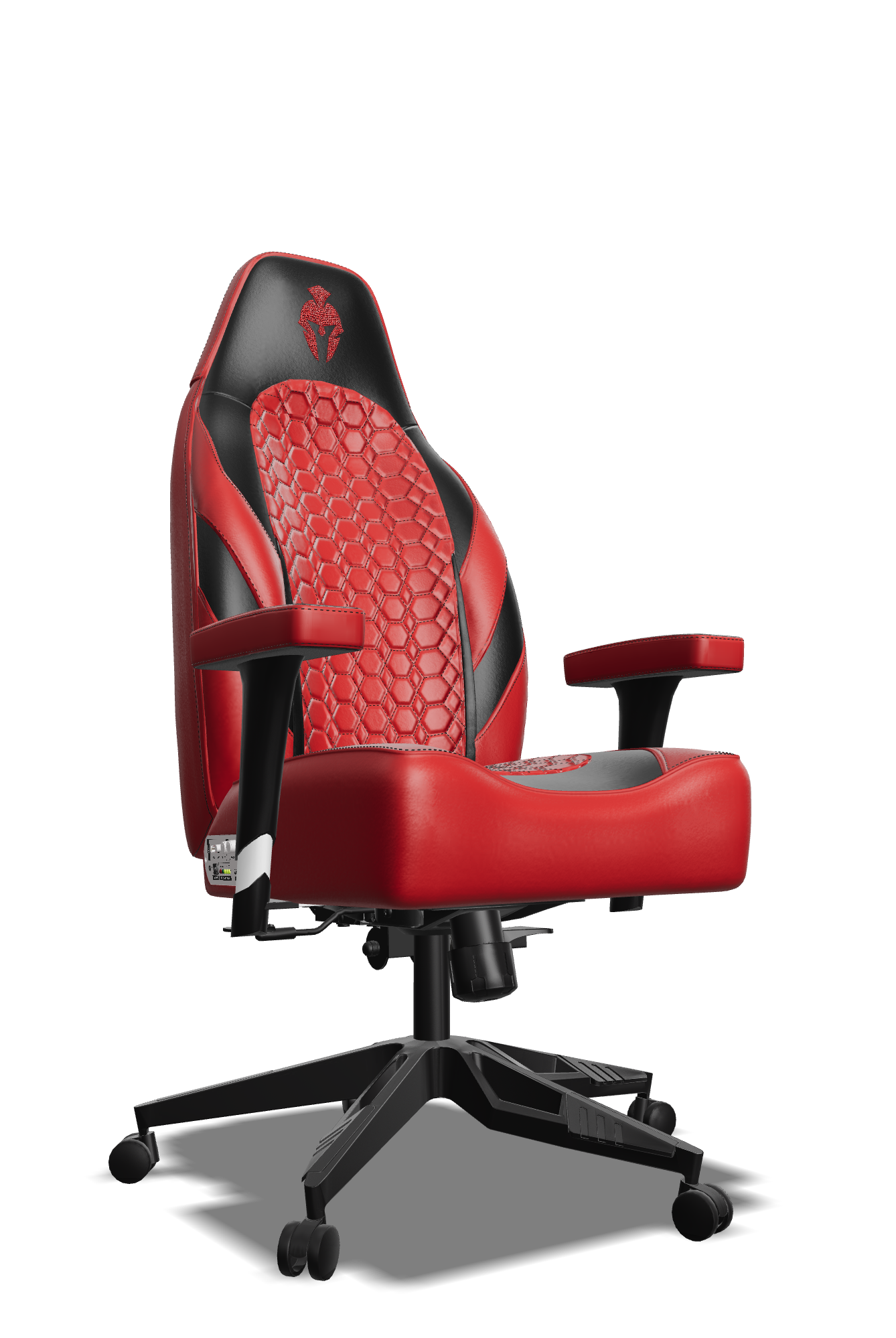 Black and Red Custom Haptic Feedback Gaming Chair Side View