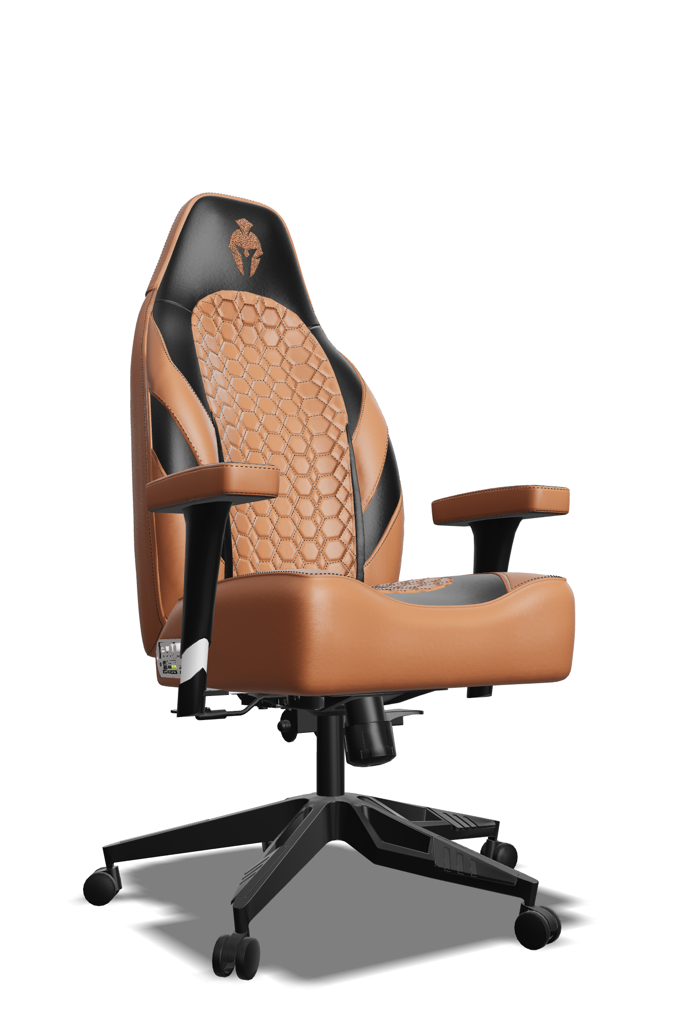 Black and Brown Custom Haptic Feedback Gaming Chair Side View
