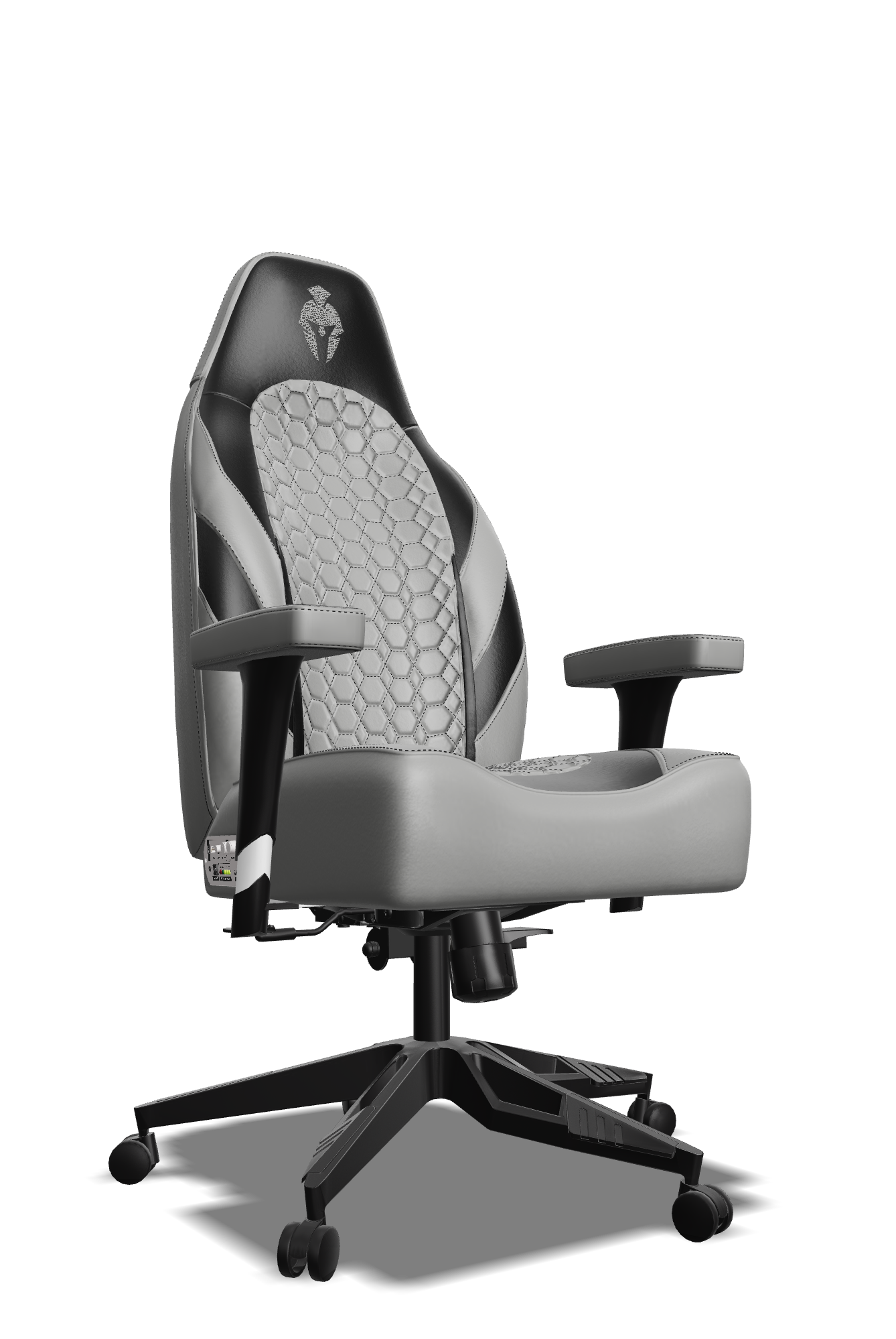Black and Grey Custom Haptic Feedback Gaming Chair Side View