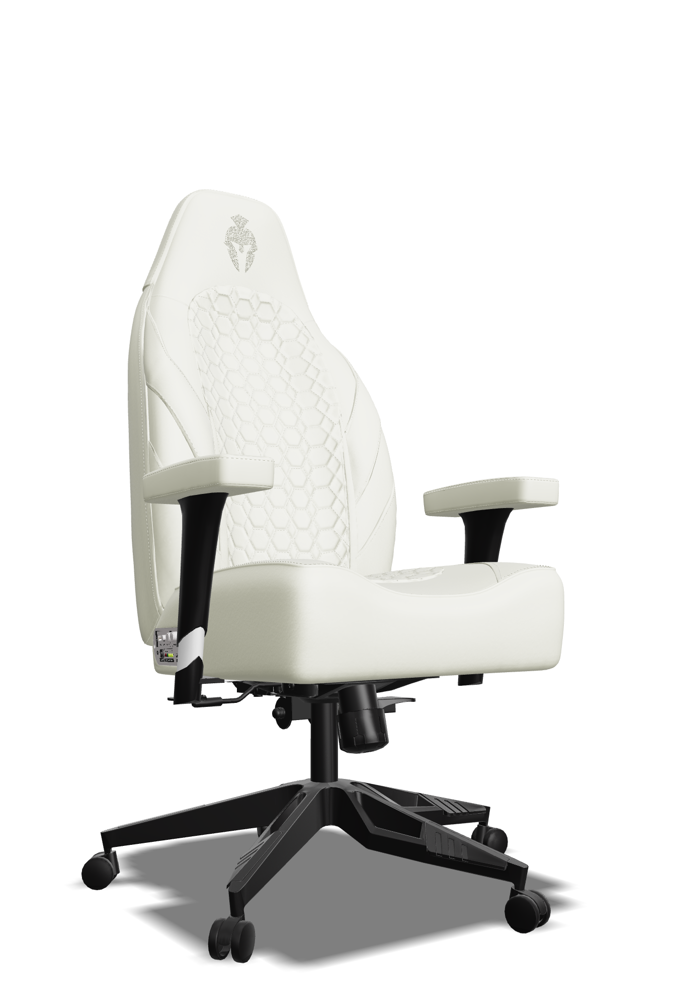 White on White Custom Haptic Feedback Gaming Chair Side View