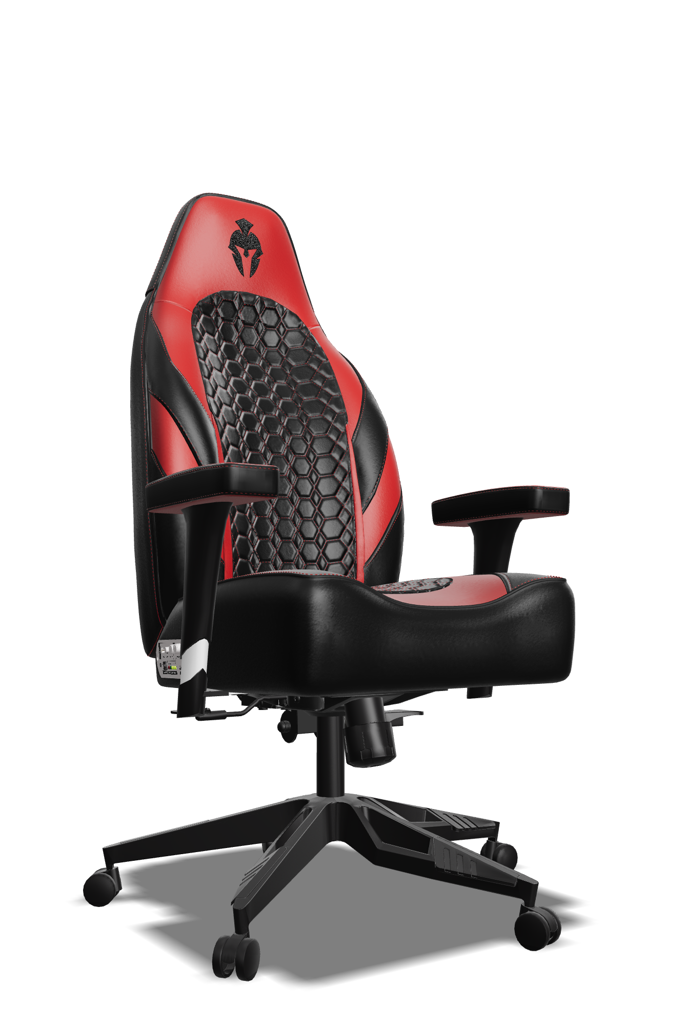 Red and Black Custom Haptic Feedback Gaming Chair Side View