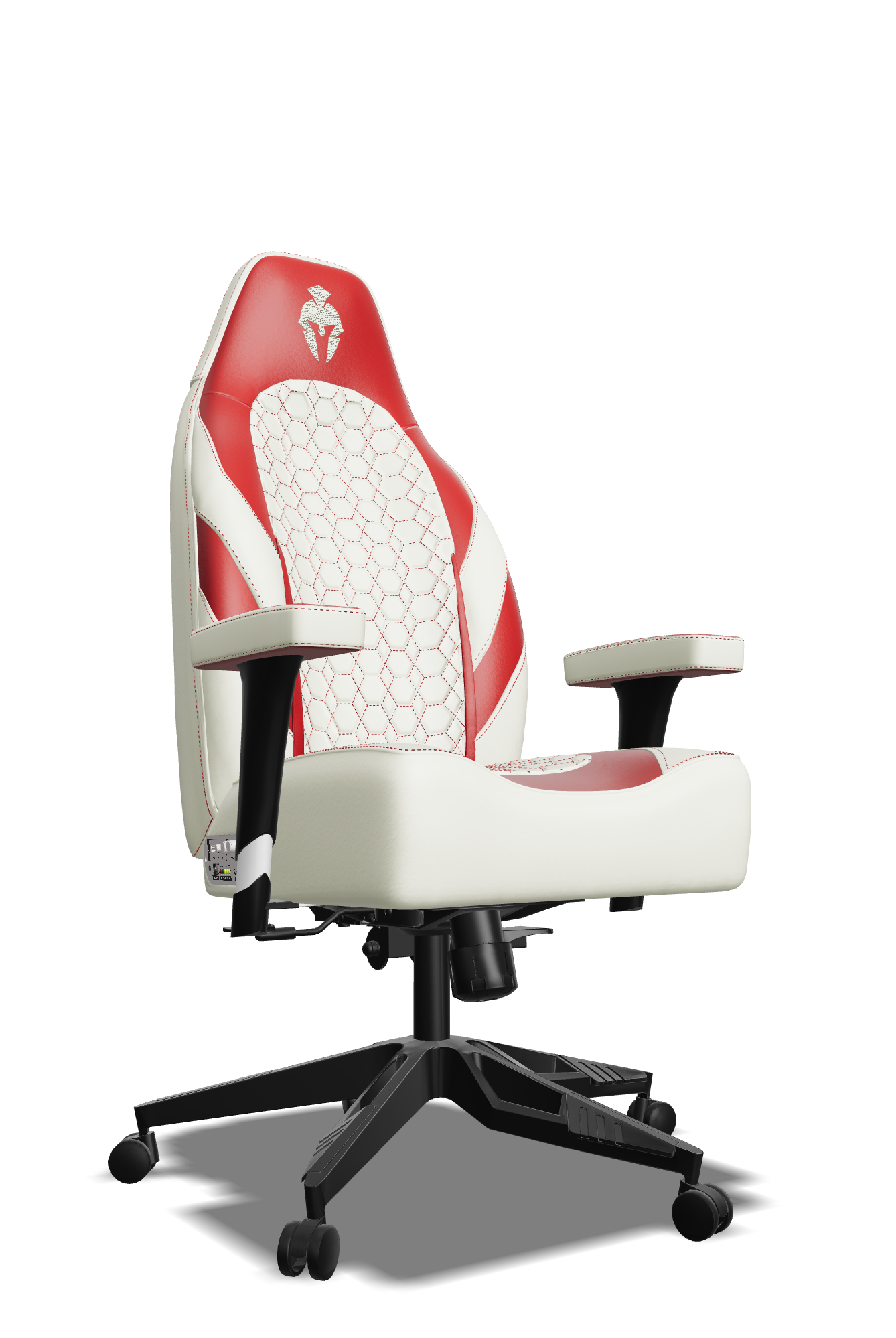 Red and White Custom Haptic Feedback Gaming Chair Side View
