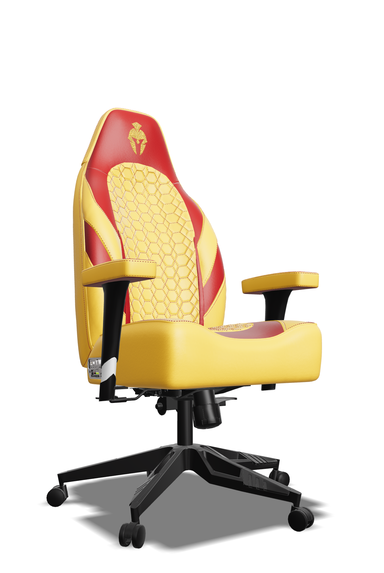 Red and Yellow Custom Haptic Feedback Gaming Chair Side View