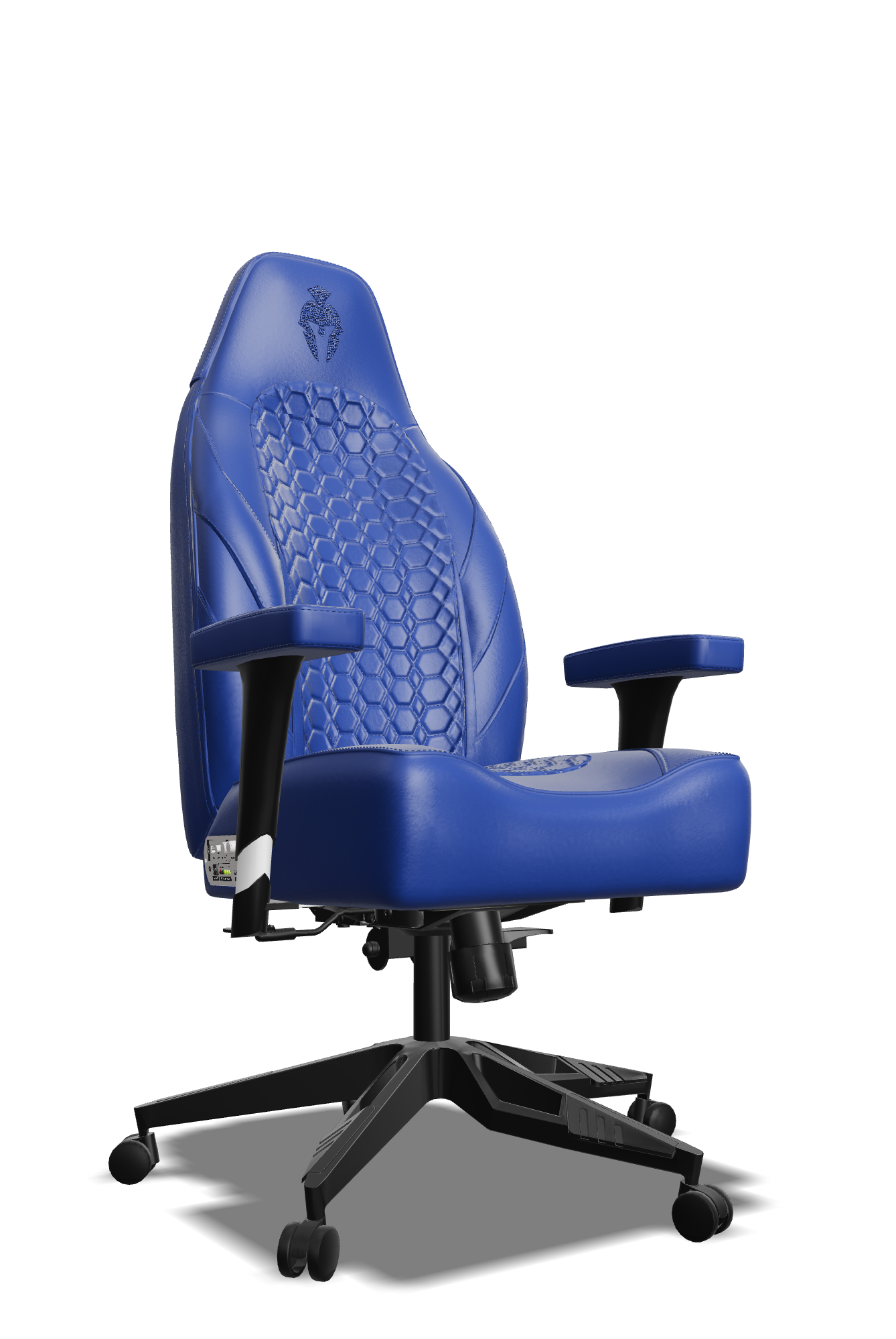 Blue on Blue Custom Haptic Feedback Gaming Chair Side View