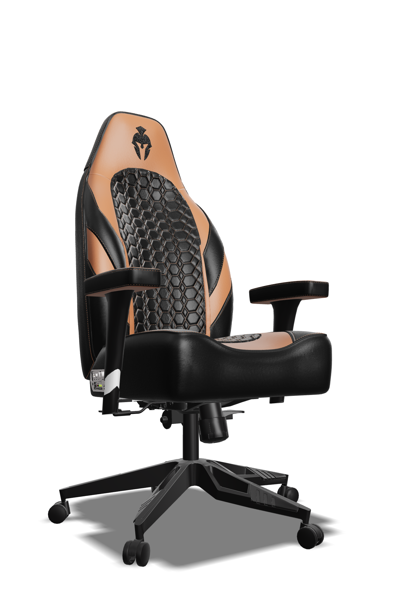 Brown and Black Custom Haptic Feedback Gaming Chair Side View
