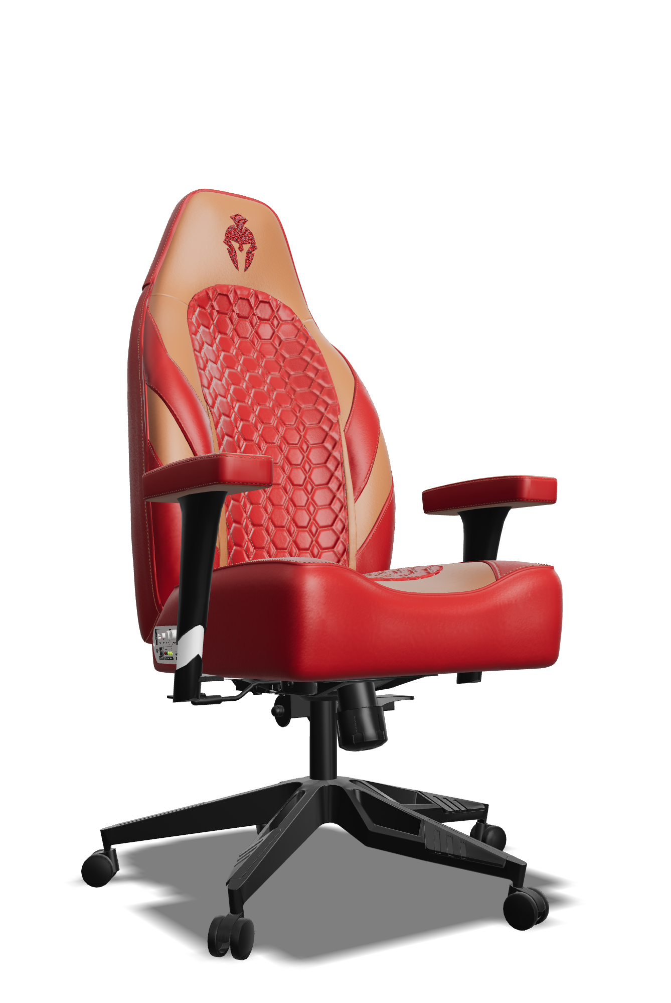 Brown and red Custom Haptic Feedback Gaming Chair Side View