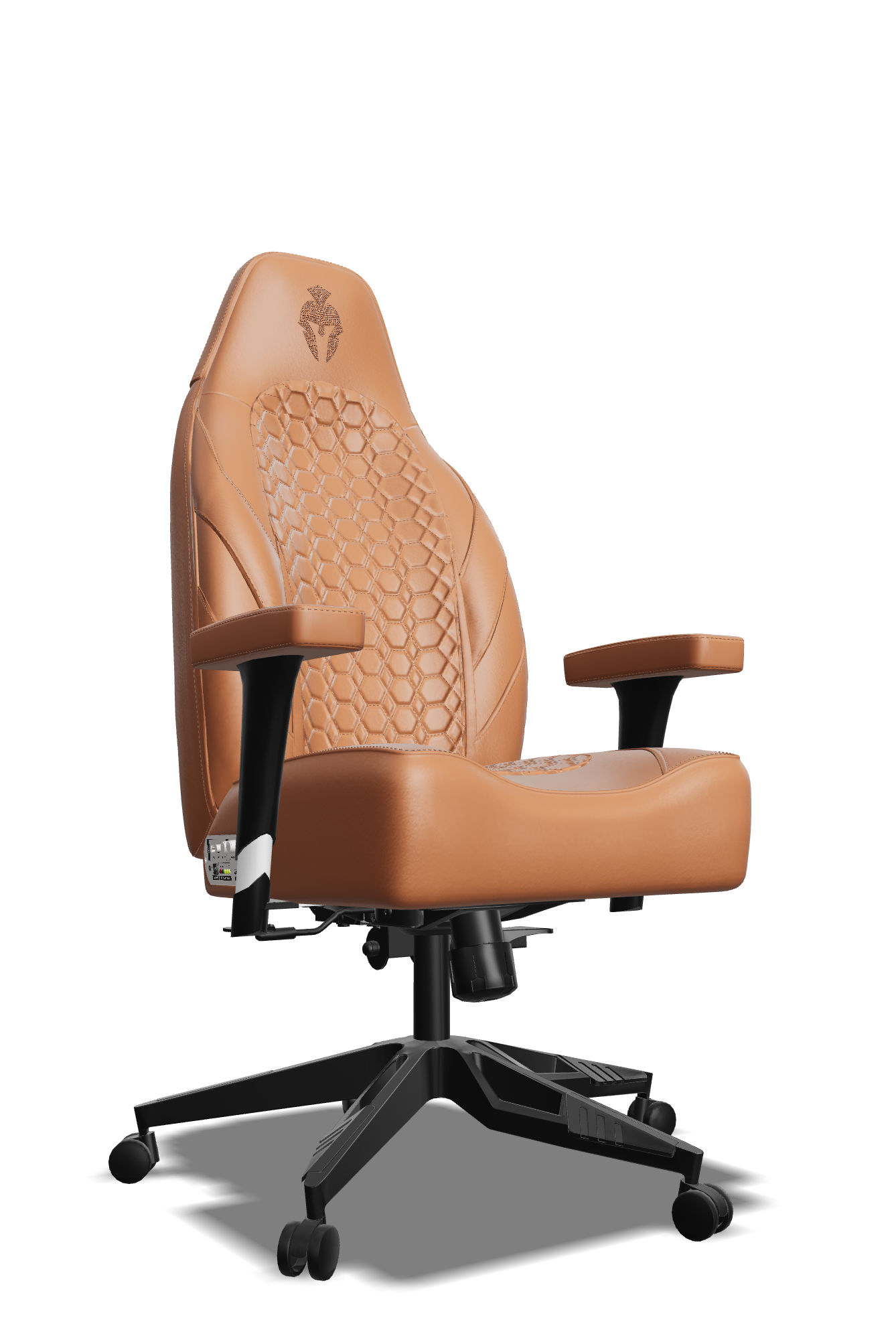 Brown on Brown Custom Haptic Feedback Gaming Chair Side View