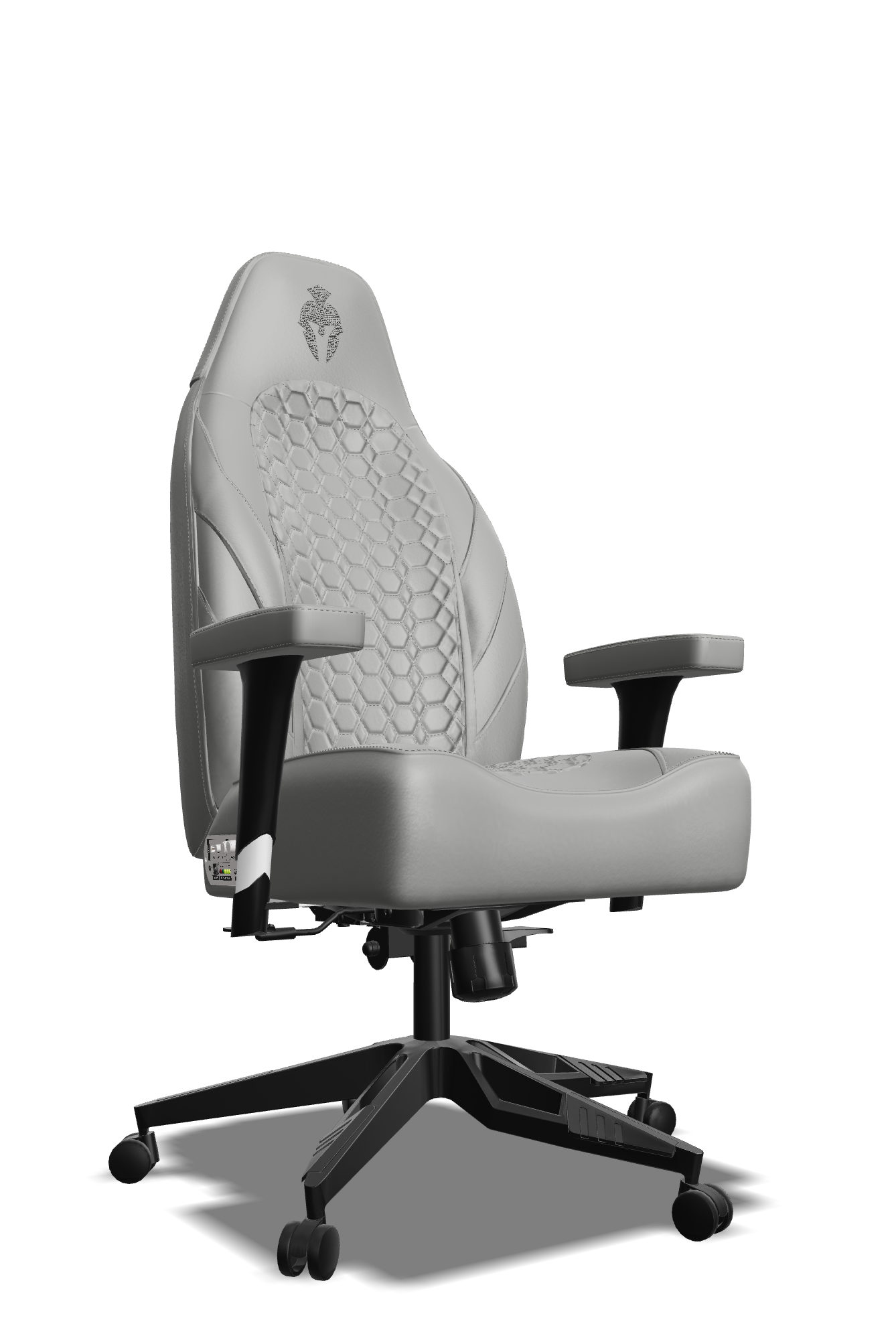 Grey on Grey Custom Haptic Feedback Gaming Chair Side View