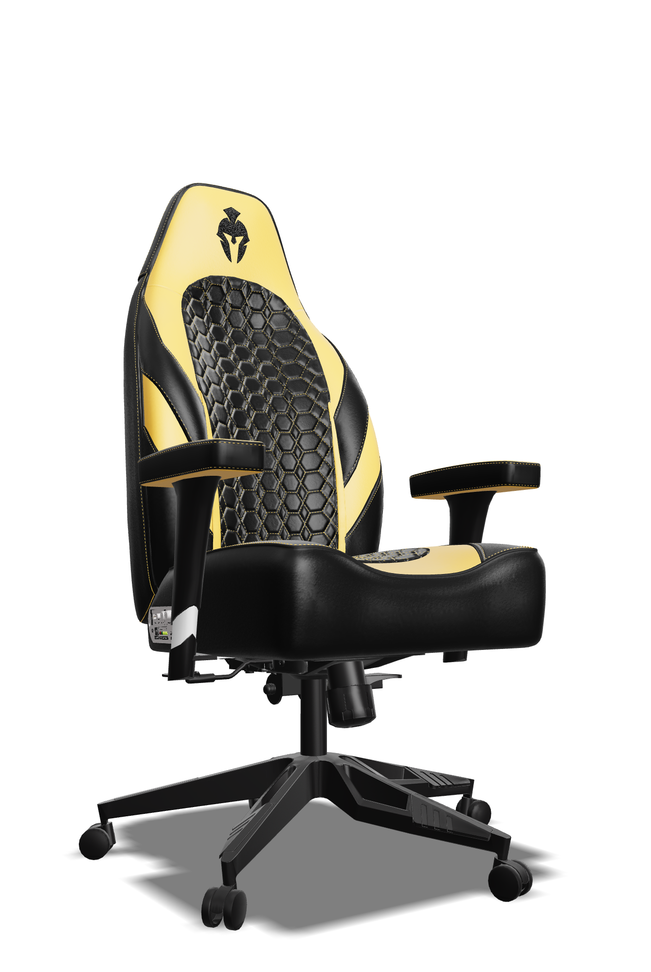 Yellow and Black Custom Haptic Feedback Gaming Chair Side View