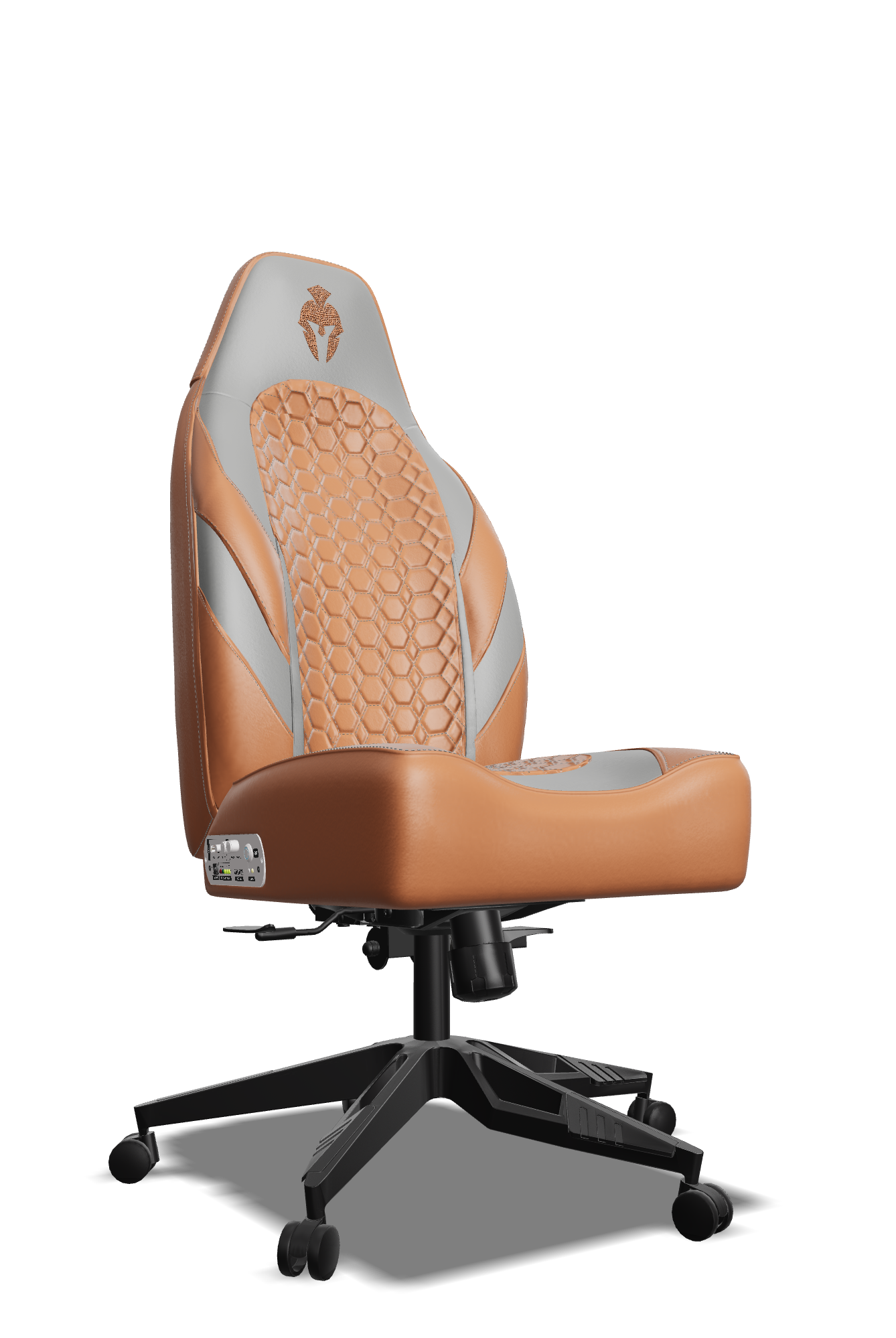 Grey and Brown Haptic Feedback Gaming Chair