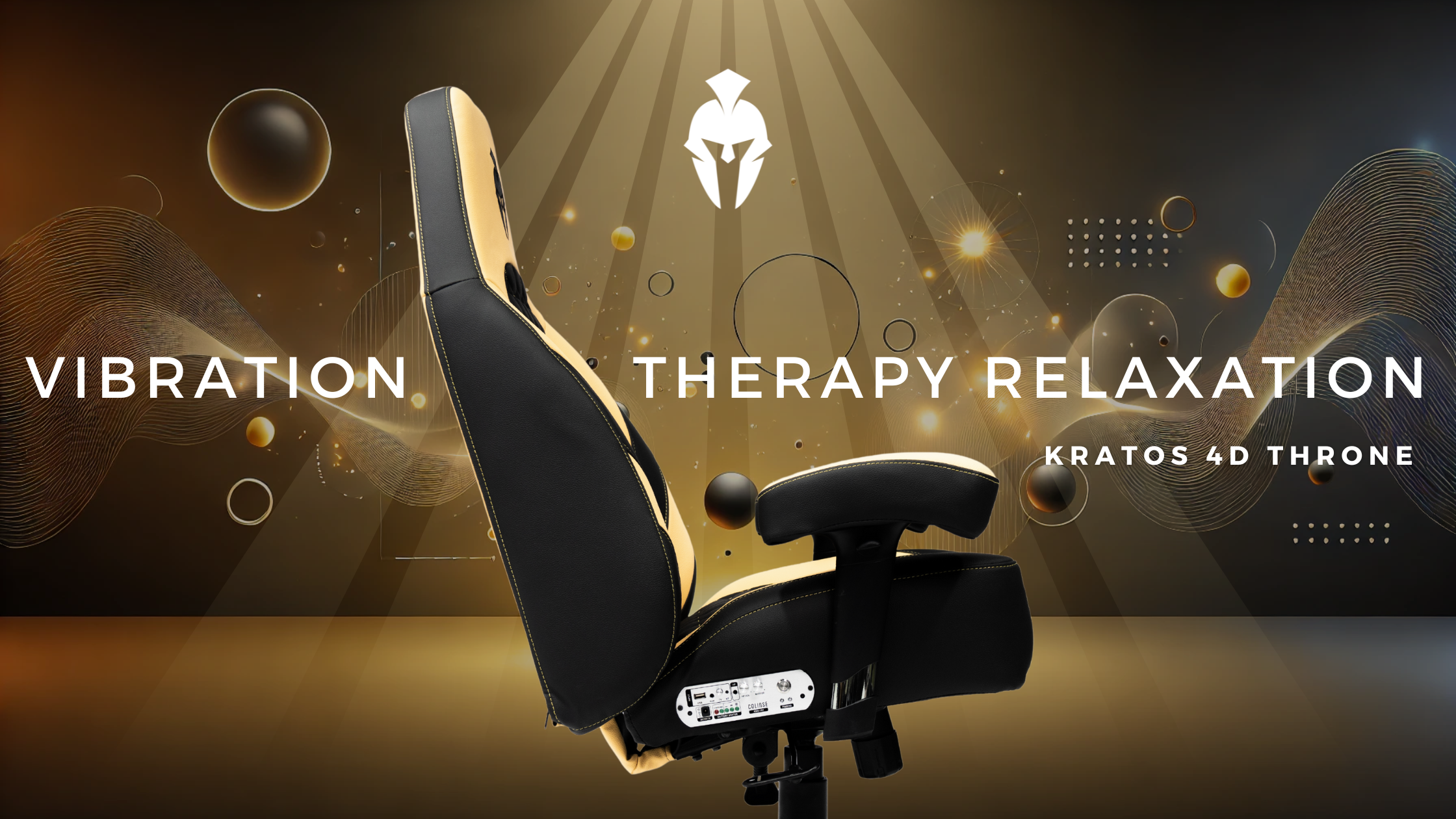 Stress Relief Chair Kratos 4D Throne Haptic Chair with Music Vibrations Black & Yellow 