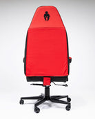 Back side of a red and black gaming chair Kratos 4D THrone