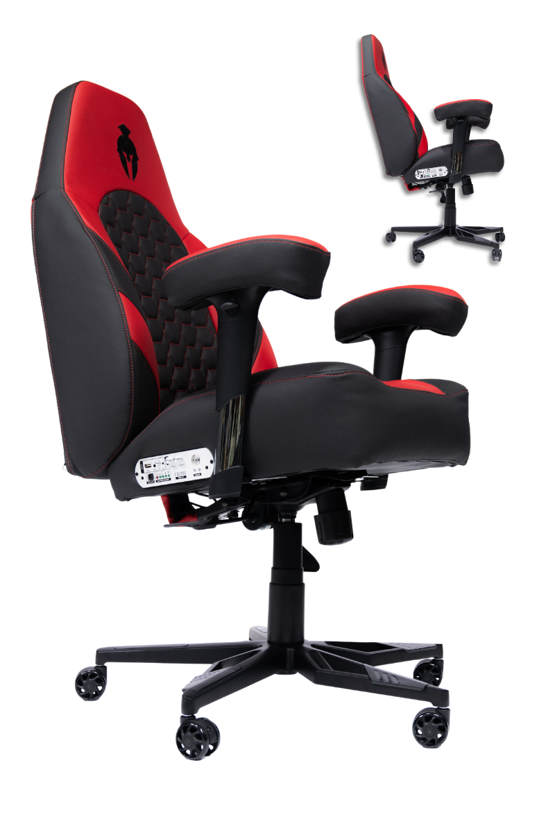 Red and Black Haptic Gaming Chair Kratos 4D Throne V2