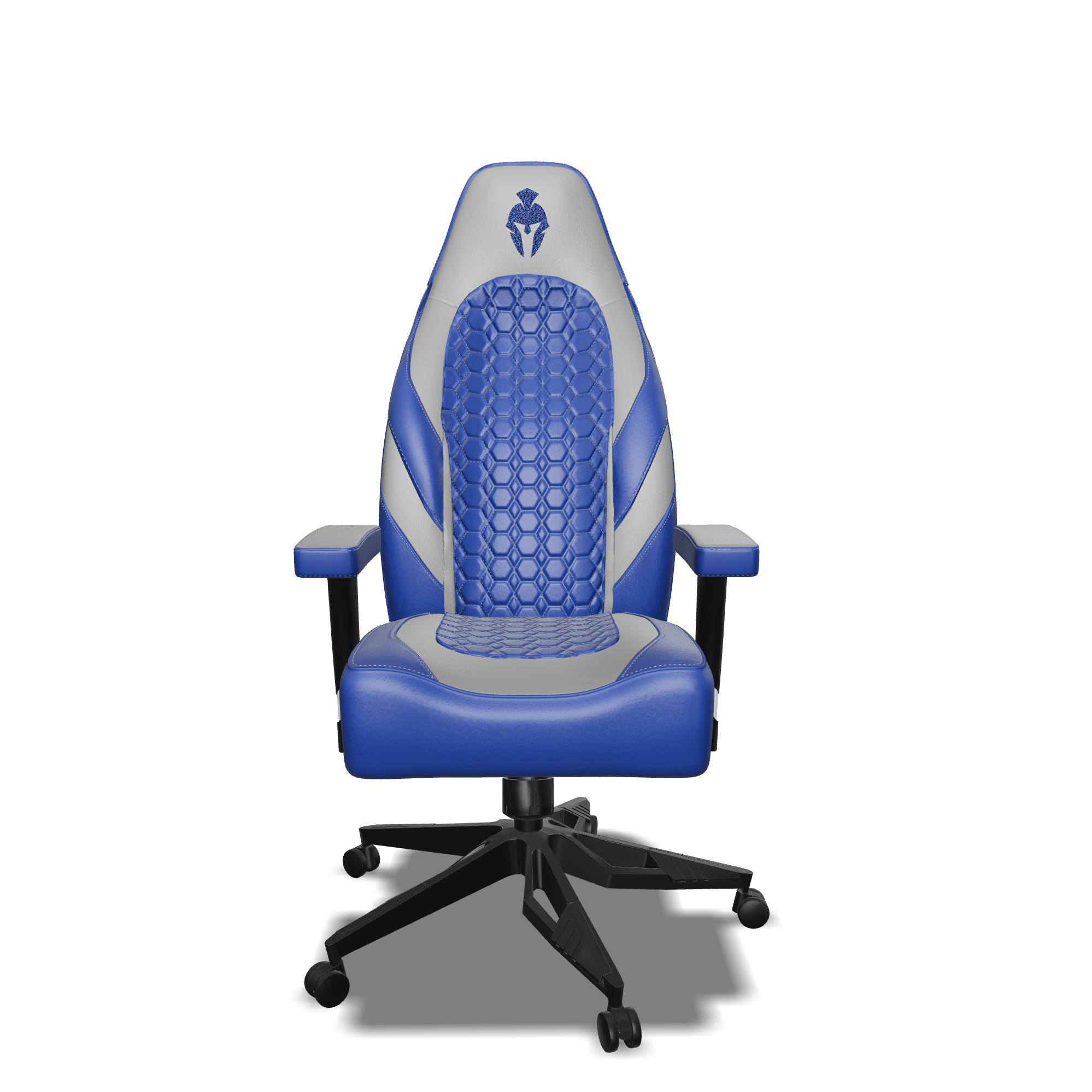 Grey and Blue Gaming Chair Front