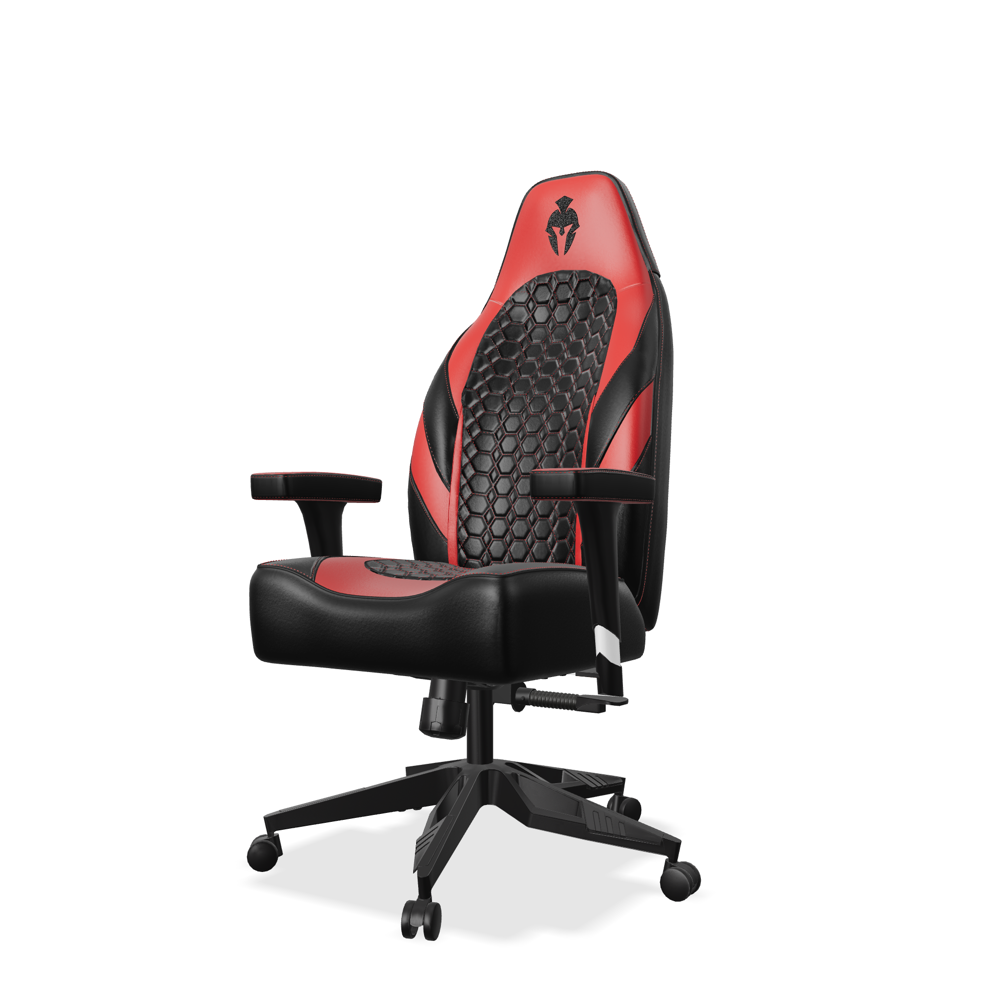 Red and black gaming chair side view
