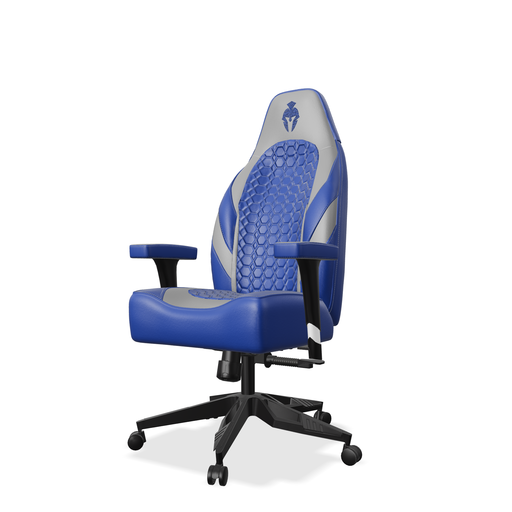 Grey and blue gaming Chair Side View