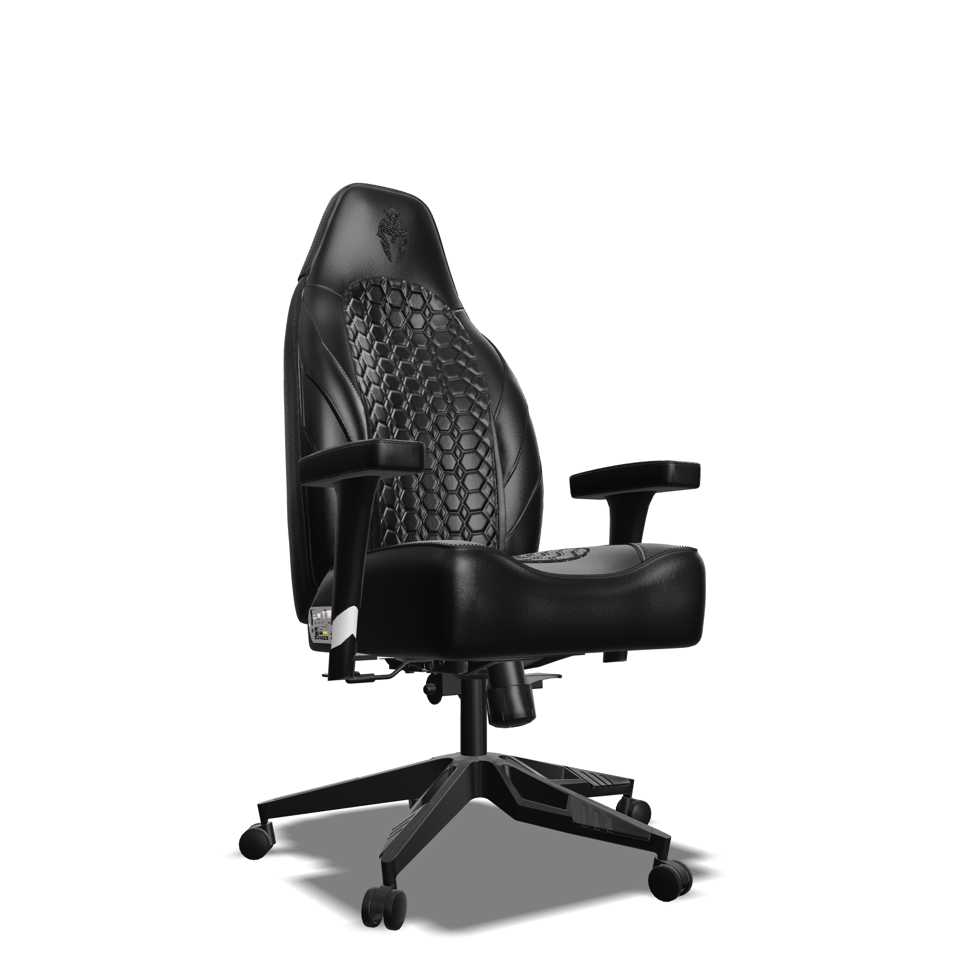 Black on Black Custom Haptic Feedback Gaming Chair Side View