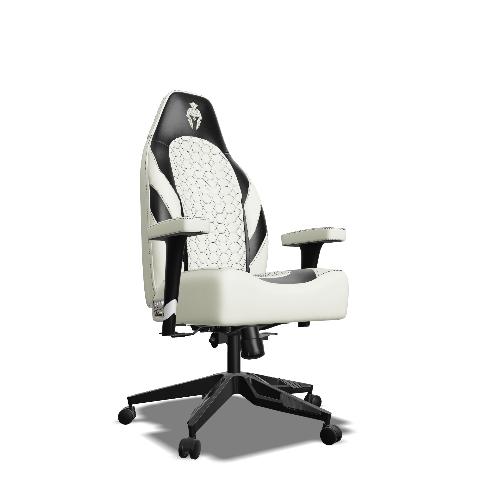 Black and White  Custom Haptic Feedback Gaming Chair Side View