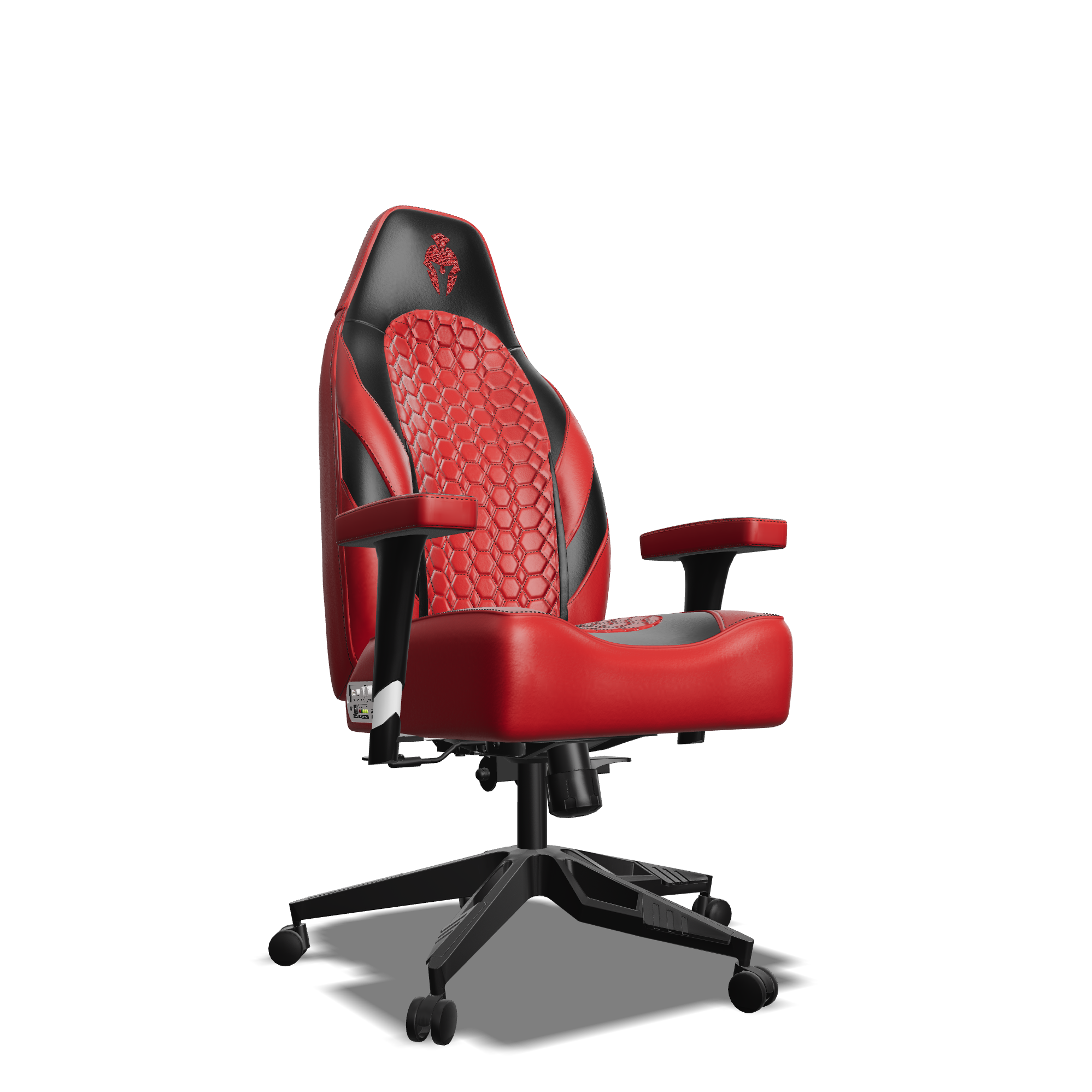 Black and Red Custom Haptic Feedback Gaming Chair Side View