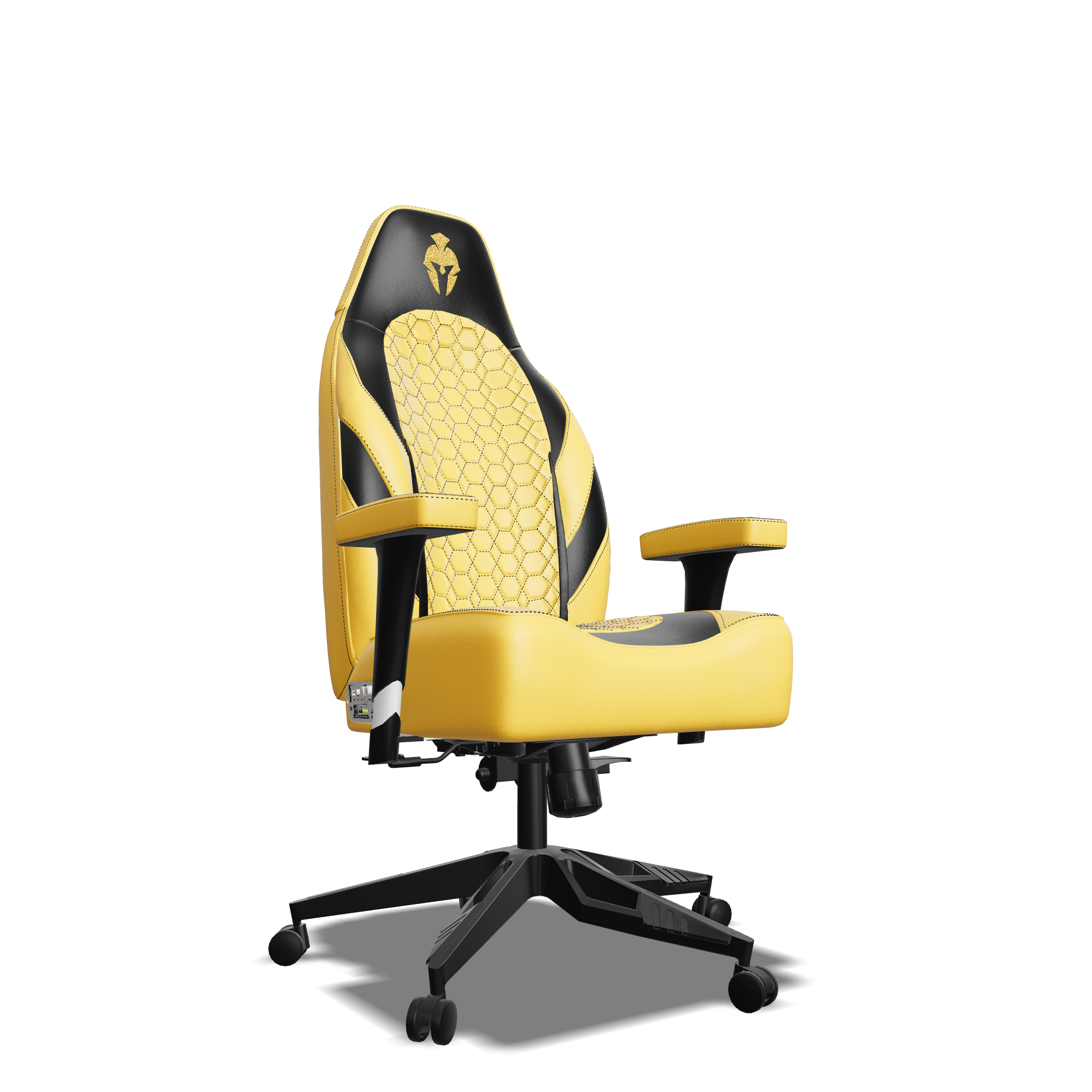 Black and Yellow Custom Haptic Feedback Gaming Chair Side View