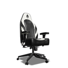 White and Black Custom Haptic Feedback Gaming Chair Side View