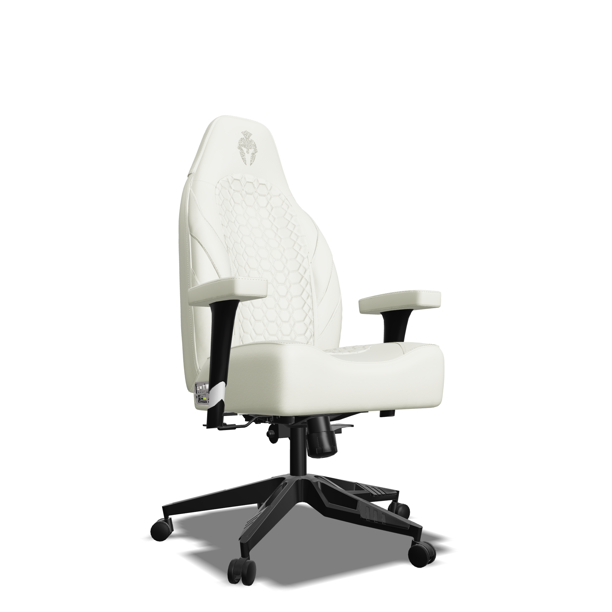 White on White Custom Haptic Feedback Gaming Chair Side View