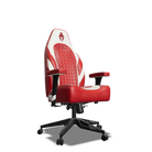 White and Red Custom Haptic Feedback Gaming Chair Side View