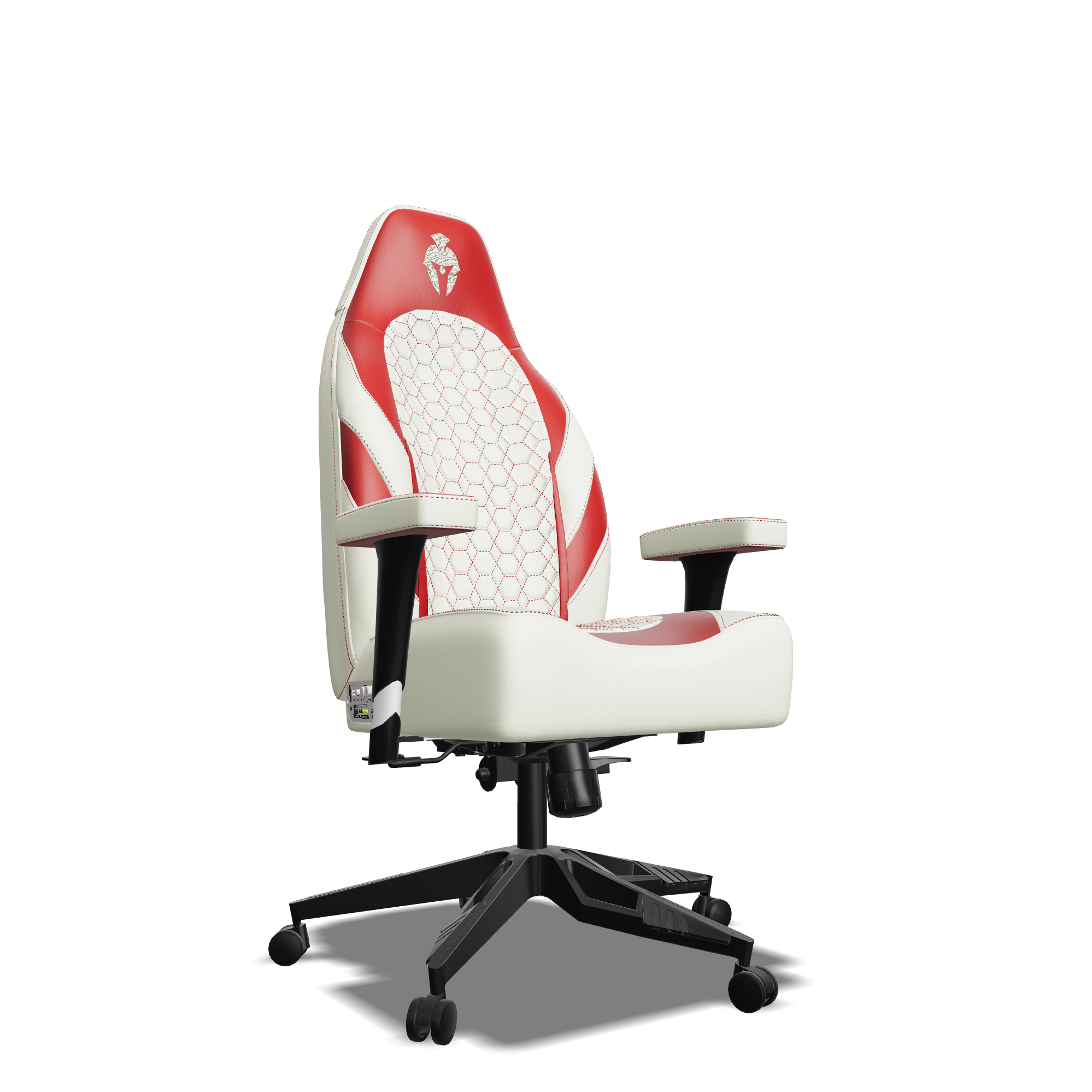 Red and White Custom Haptic Feedback Gaming Chair Side View