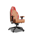 Red and Brown Custom Haptic Feedback Gaming Chair Side View