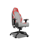 Red and Grey Custom Haptic Feedback Gaming Chair Side View