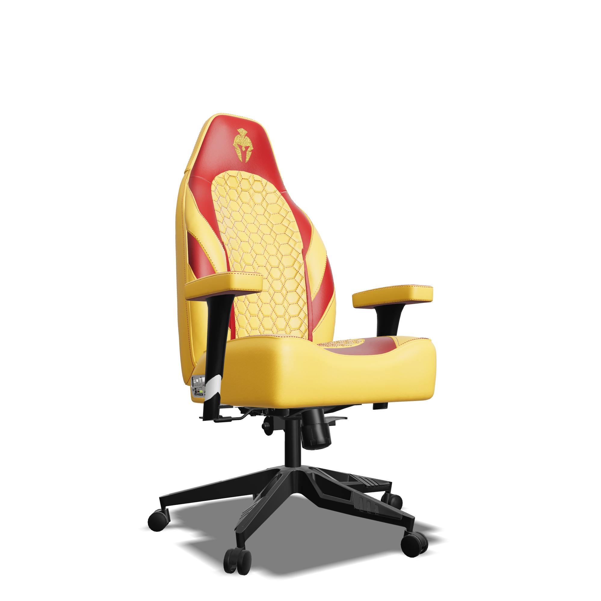 Red and Yellow Custom Haptic Feedback Gaming Chair Side View