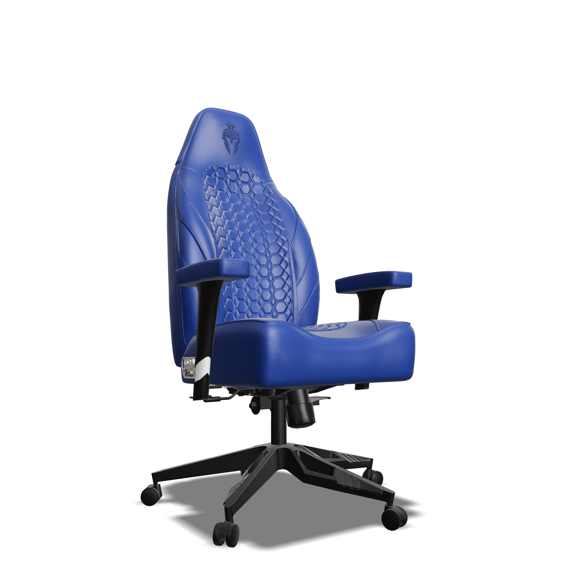 Blue on Blue Custom Haptic Feedback Gaming Chair Side View