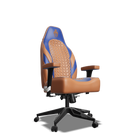 Blue and Brown Custom Haptic Feedback Gaming Chair Side View