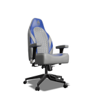 Blue and Grey Custom Haptic Feedback Gaming Chair Side View