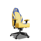 Blue and Yellow Custom Haptic Feedback Gaming Chair Side View