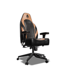 Brown and Black Custom Haptic Feedback Gaming Chair Side View