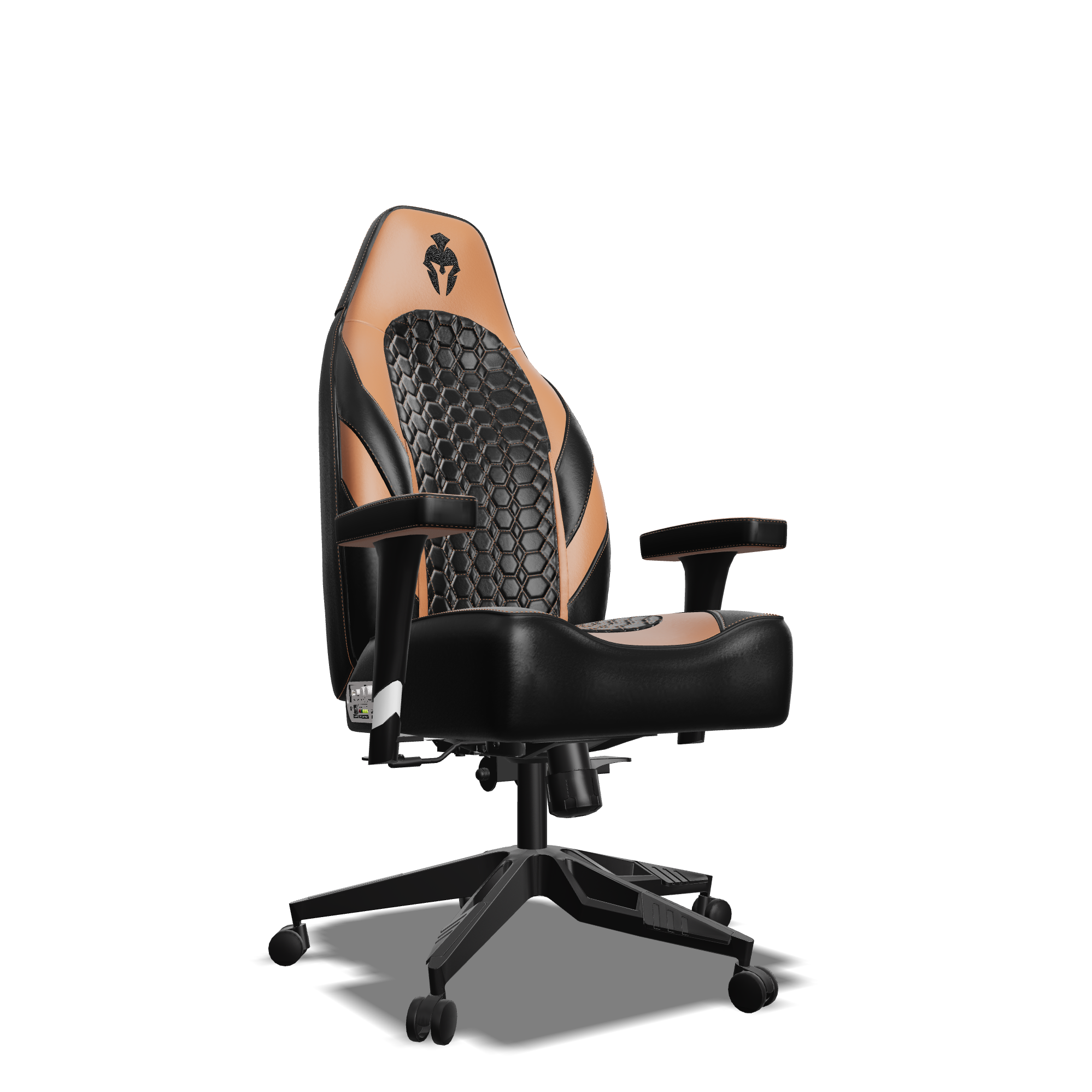 Brown and Black Custom Haptic Feedback Gaming Chair Side View