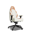 Brown and White Custom Haptic Feedback Gaming Chair Side View