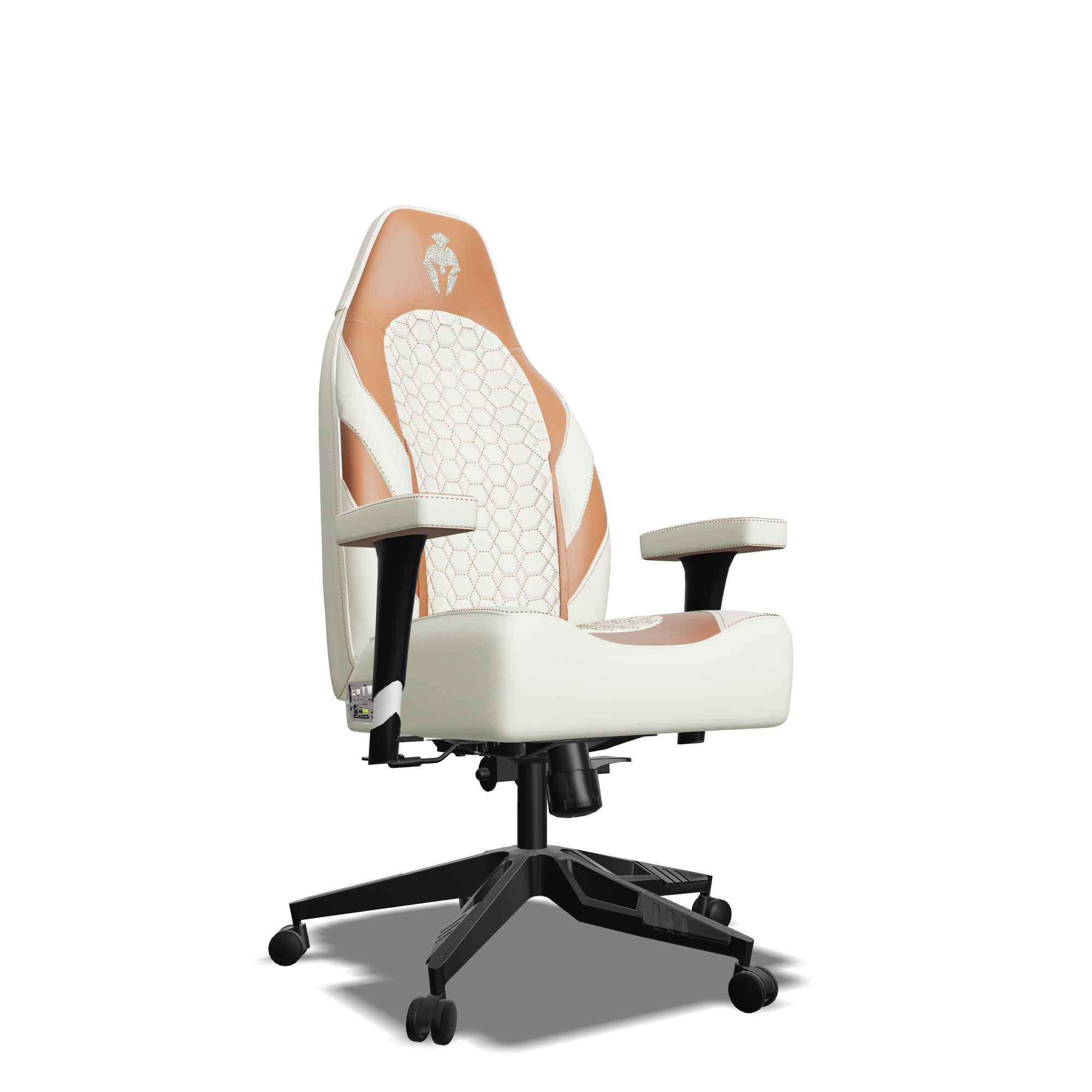 Brown and White Custom Haptic Feedback Gaming Chair Side View